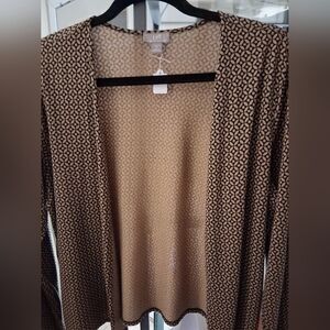 J.Jill Brown & Tan Patterned Open Cardigan